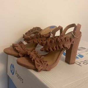 Bamboo strappy block heels